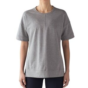 LULULEMON Cut Above Tee Heathered Medium Grey Side-Slit Tunic Top Size 6